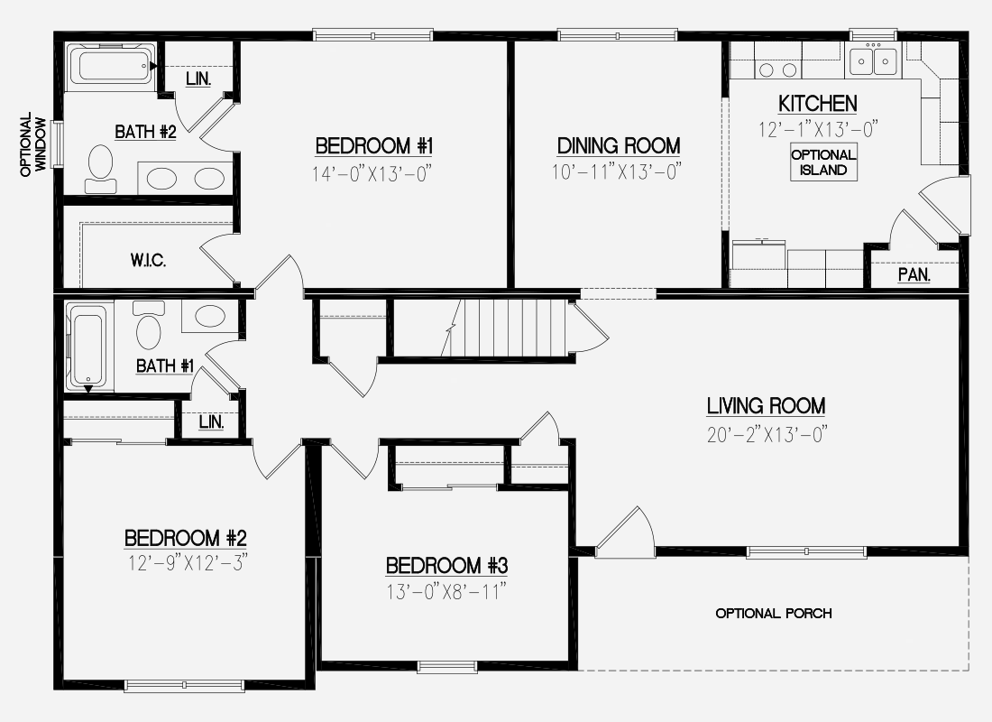 Contour Floor Plan with Basement